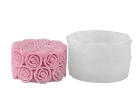 Molde silicona cilindro cubierto de rosas 